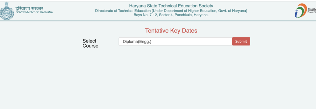 Haryana Polytechnic Admission Online Form Fill Up Process